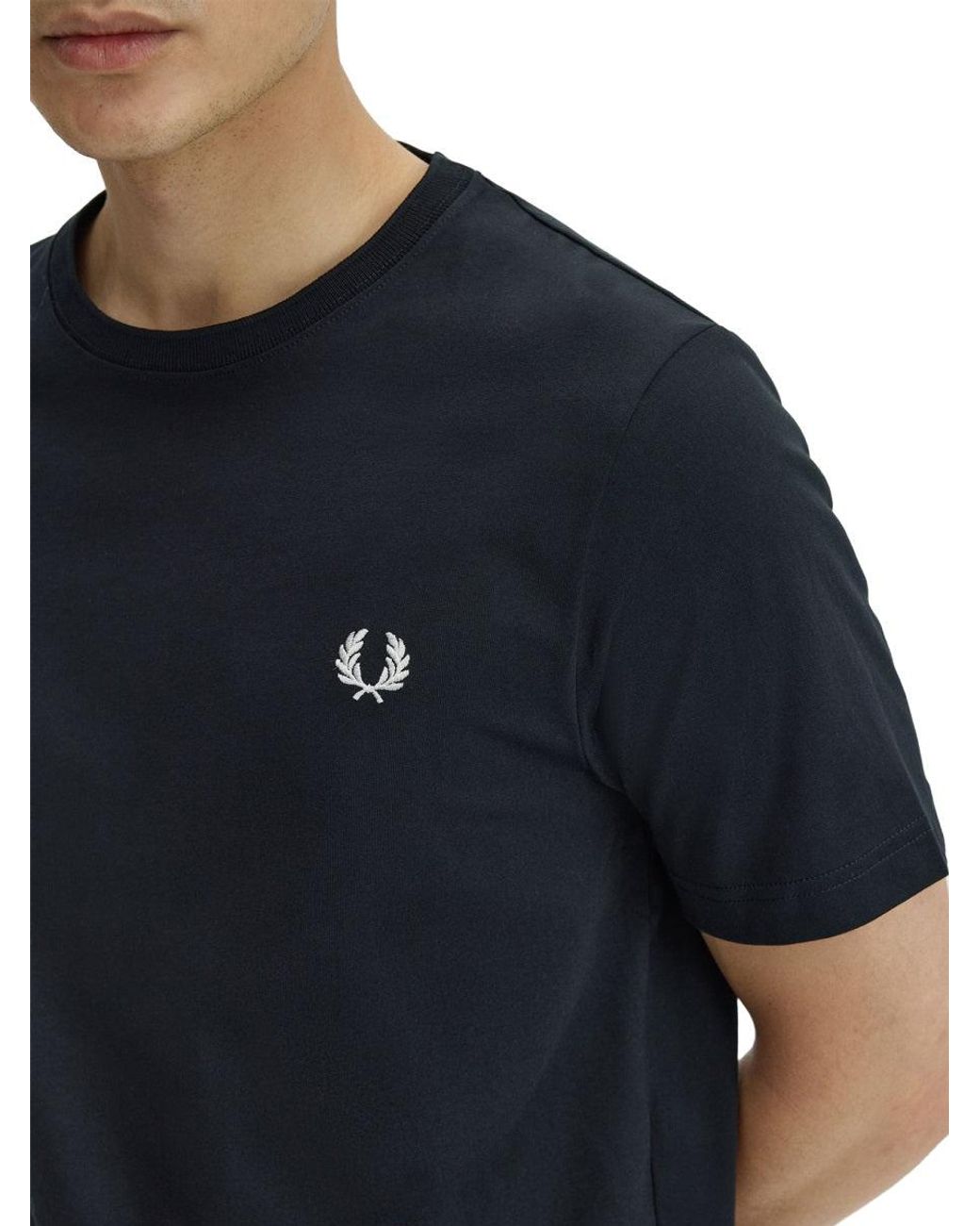 Fred Perry Black T Shirt Con Logo