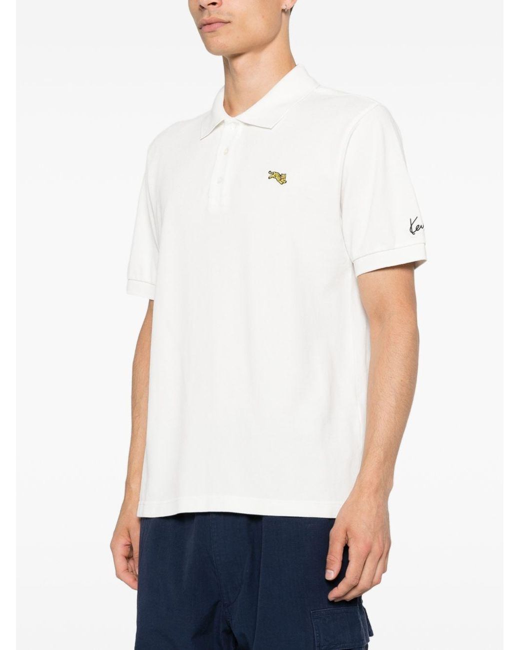 KENZO White Gots Cotton Polo Shirt