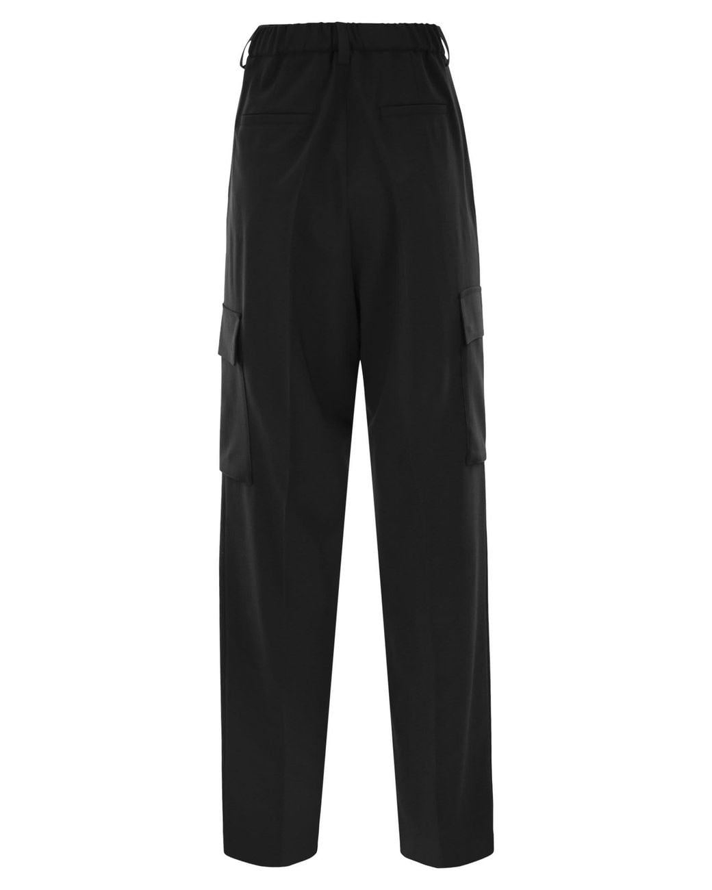 Herno Black Soft Wool Cargo Pants