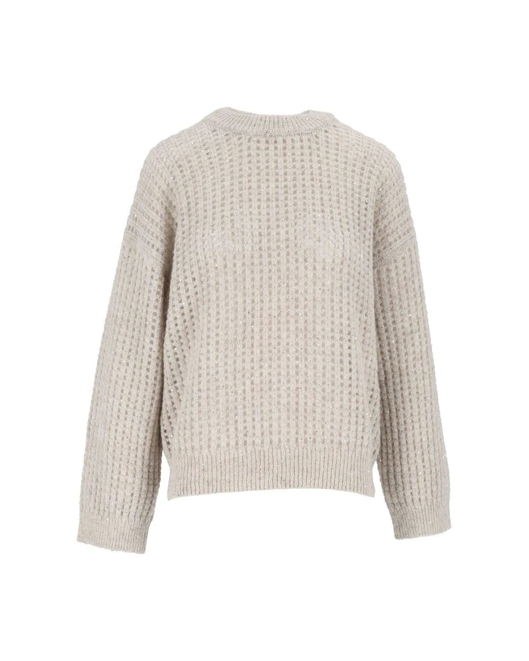Peserico White Textured Chunky Cable-Knit Sweater
