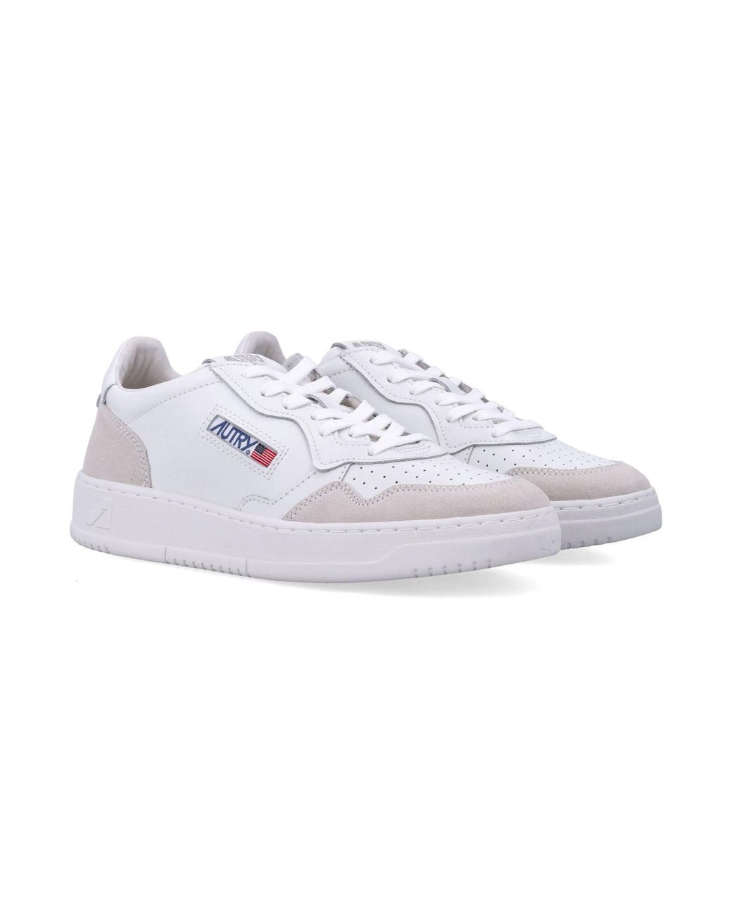 Autry White Leather & Suede Sneakers