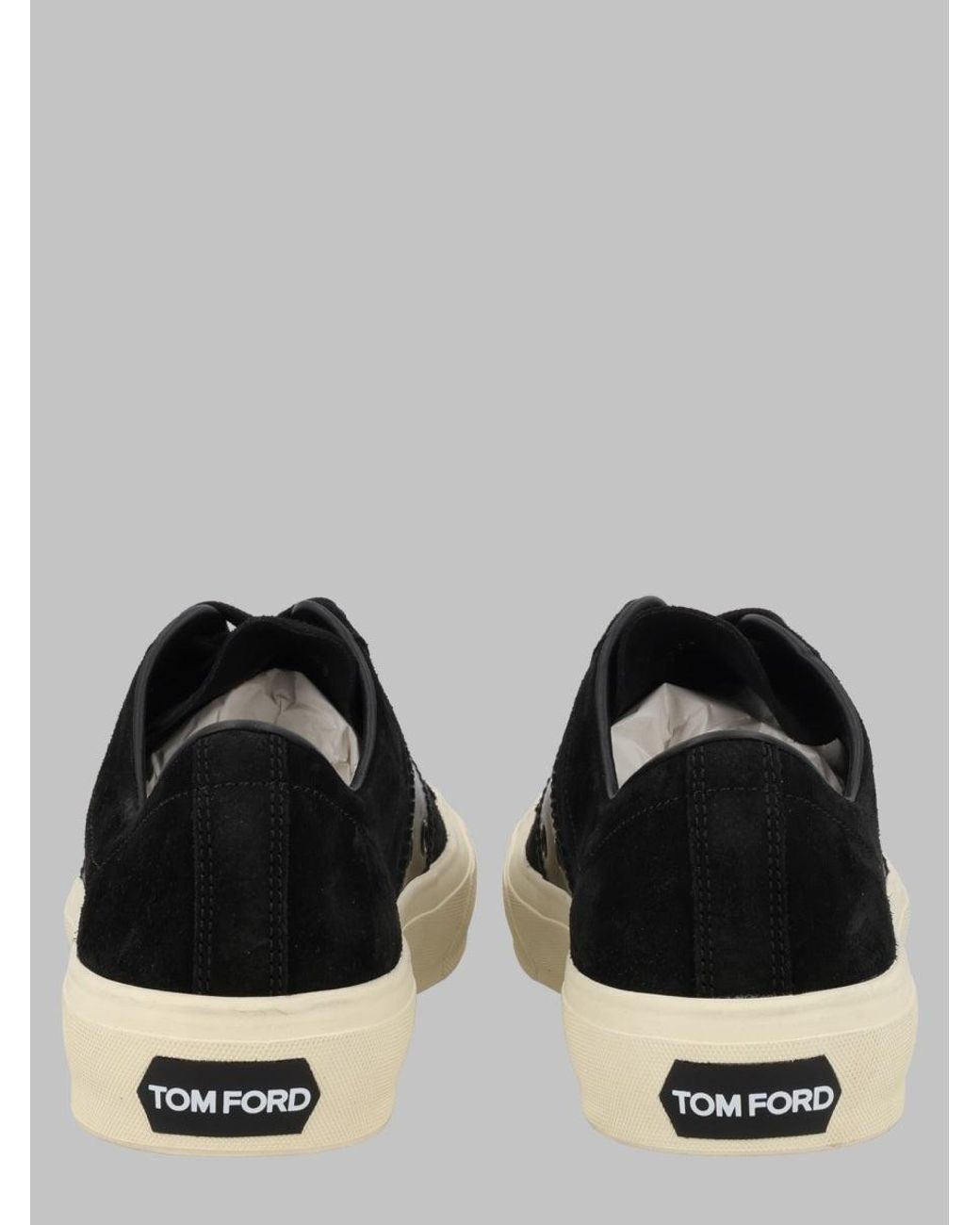 Tom Ford Black Sneakers Cambridge Suede Leather Trainers for men