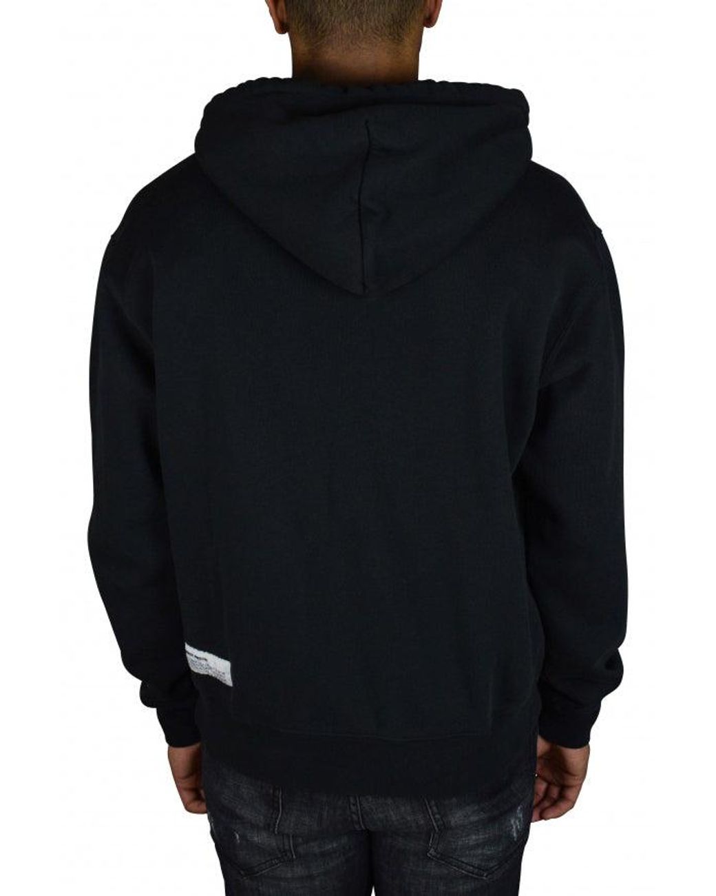 Heron Preston Black Cotton Hoodie With Pelican Graphics for men