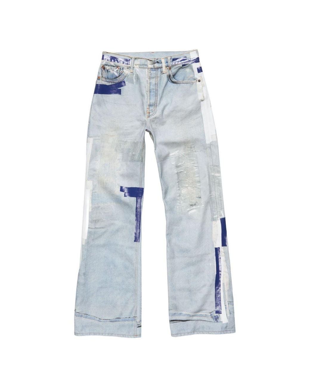 Acne Bedrukte Denimjeans in het Blue voor heren
