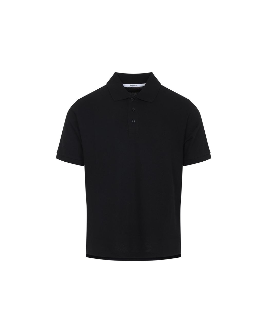 Saint Laurent Black Cotton Polo