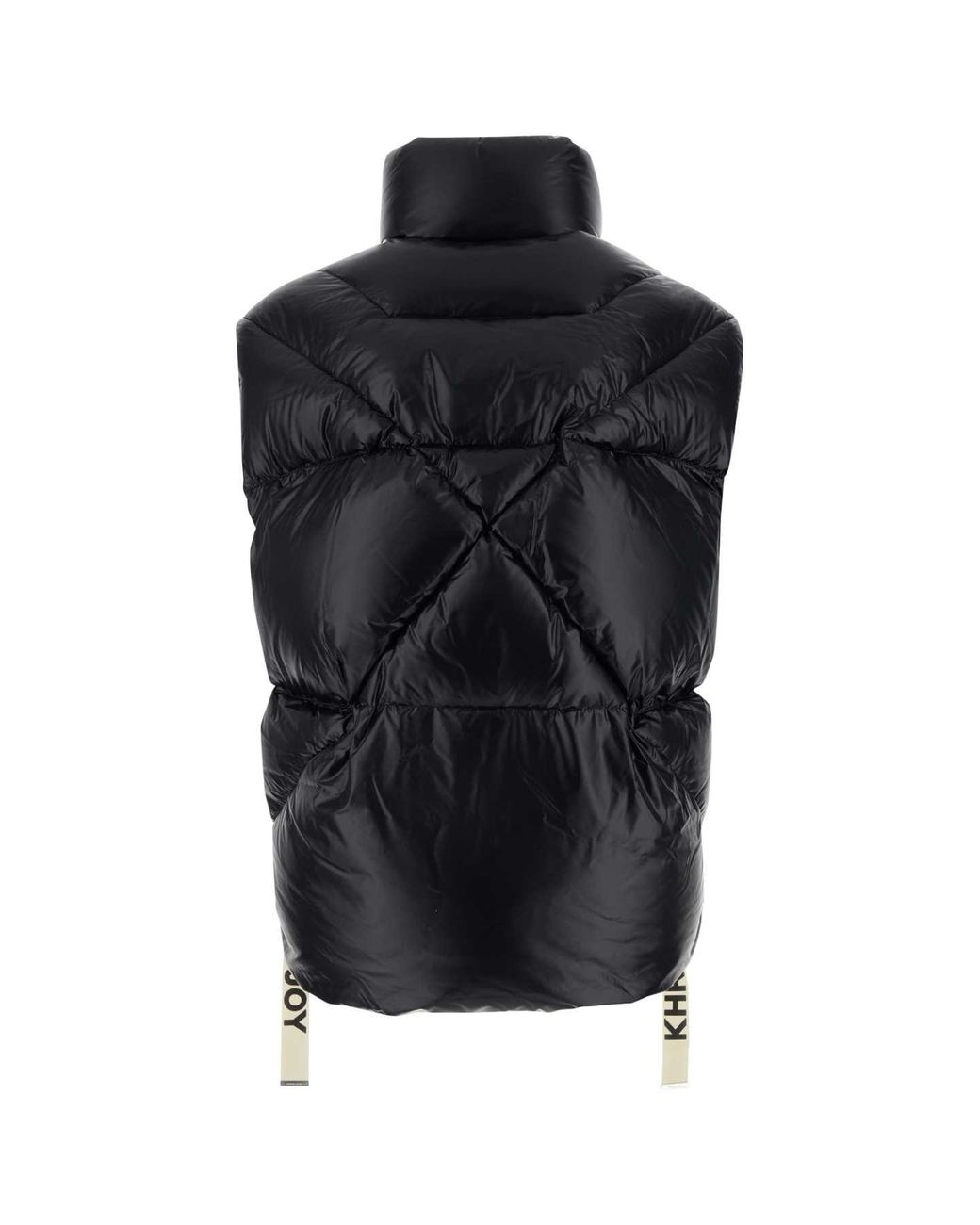 Khrisjoy Black Nylon Sleeveless Puff Shiny Down Jacket for men