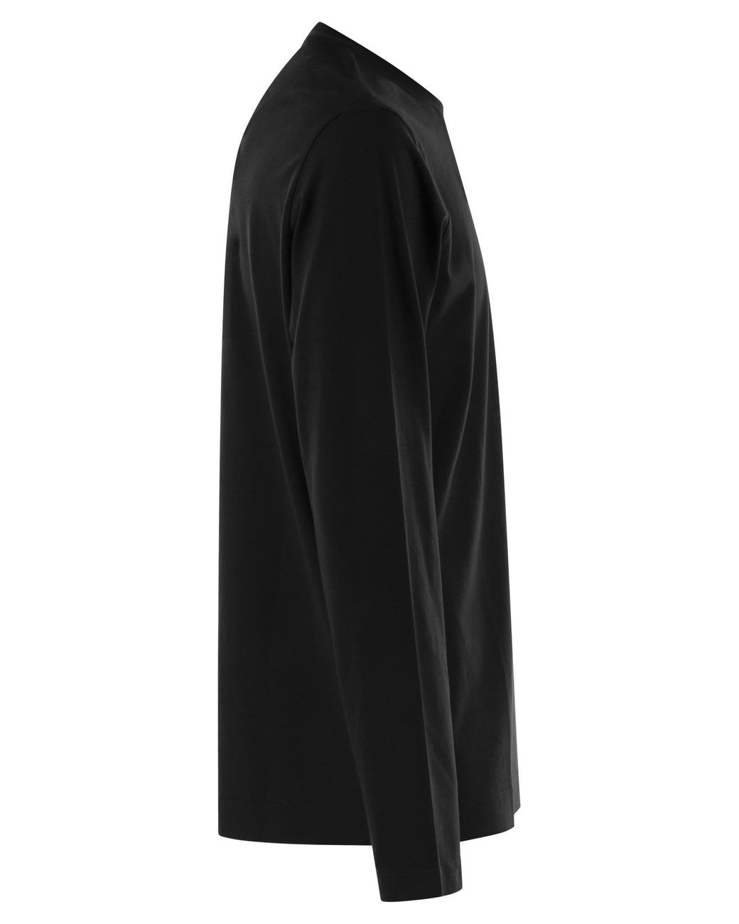 Fedeli Black Giza Cotton Crew Neck T Shirt for men