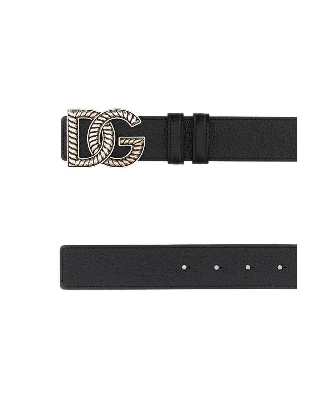 Dolce & Gabbana Black Dg Logo Buckle Belt for men