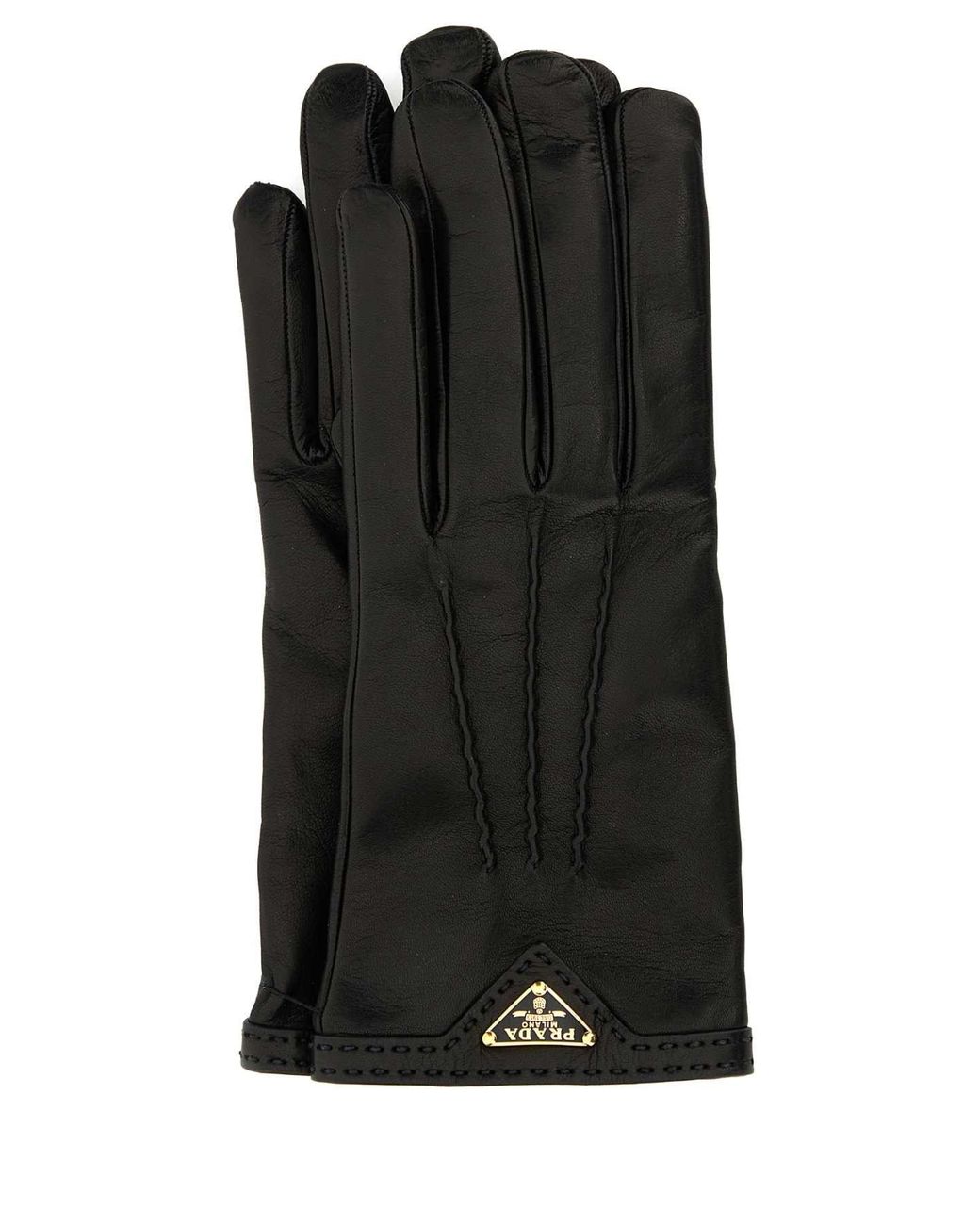 Prada Black Nappa Leather Gloves