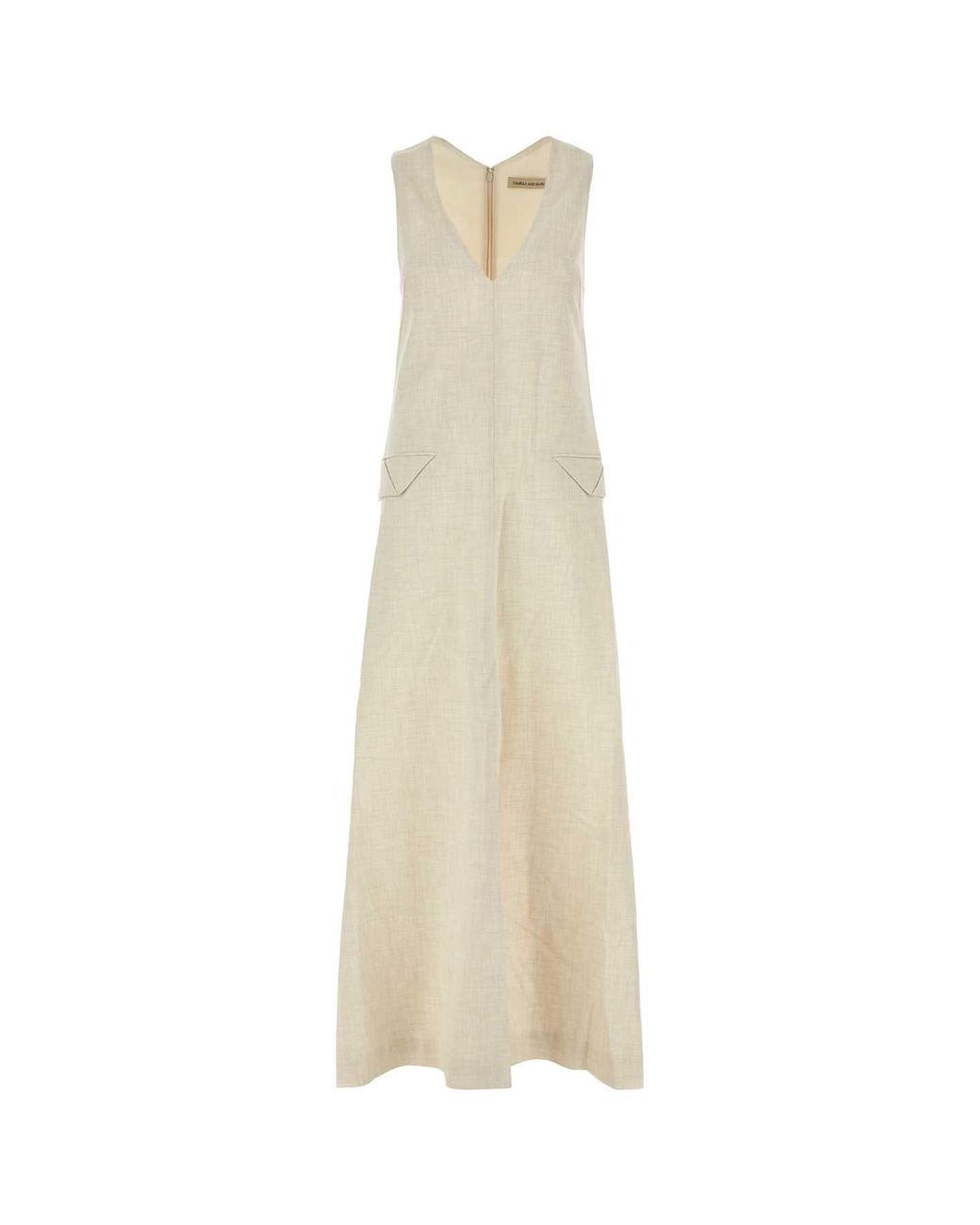 Camilla & Marc White Sand Stretch Polyester Blend Floris Dress