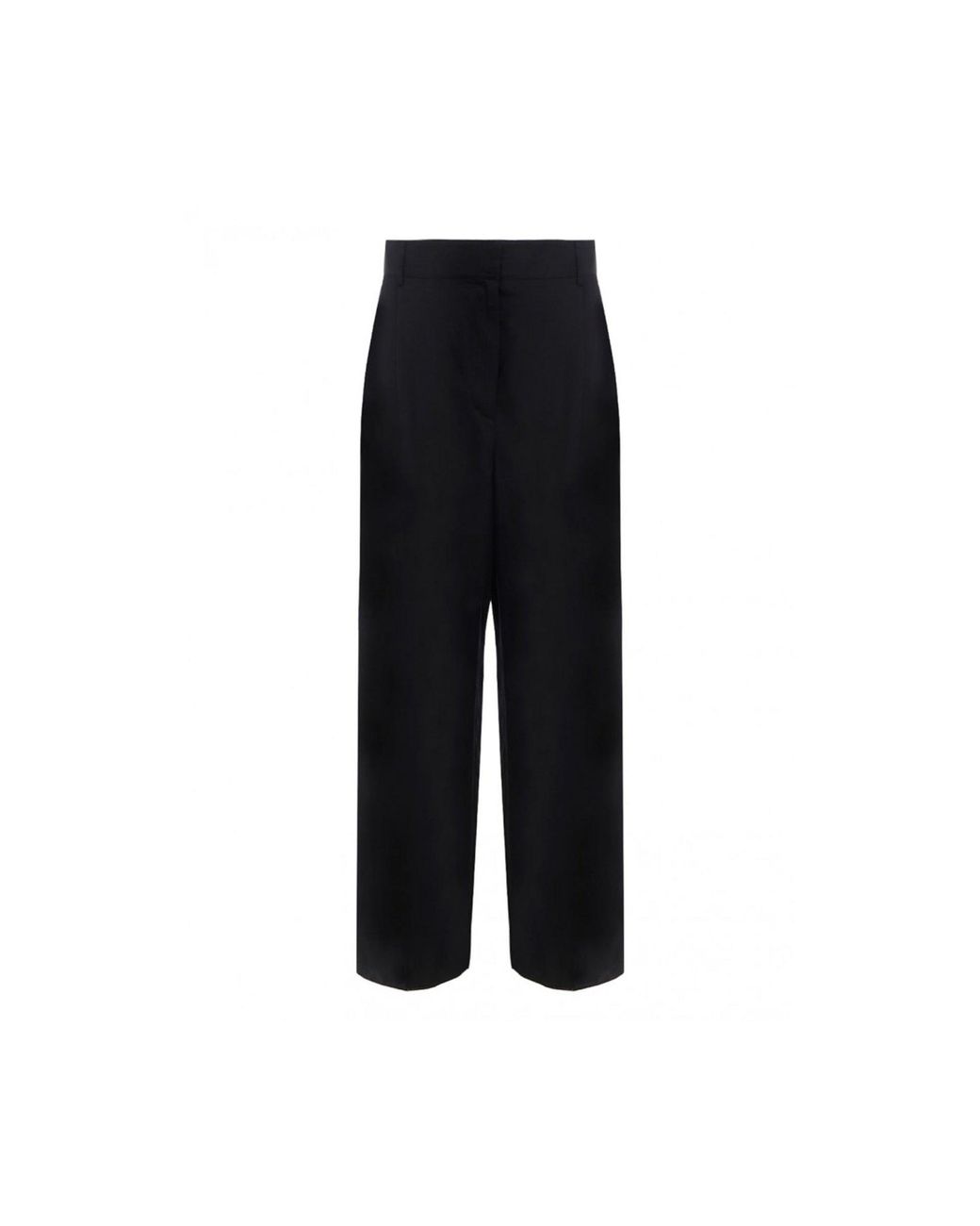 Ferragamo Black Silk And Linen Pants