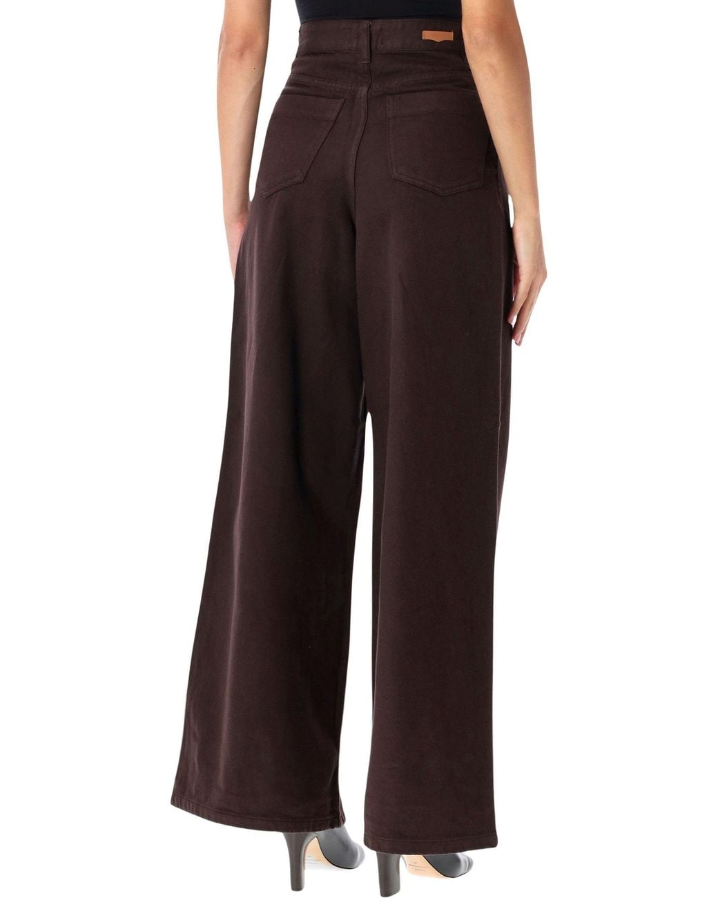 Sessun Black High-Waist Wide-Leg Cotton Jeans