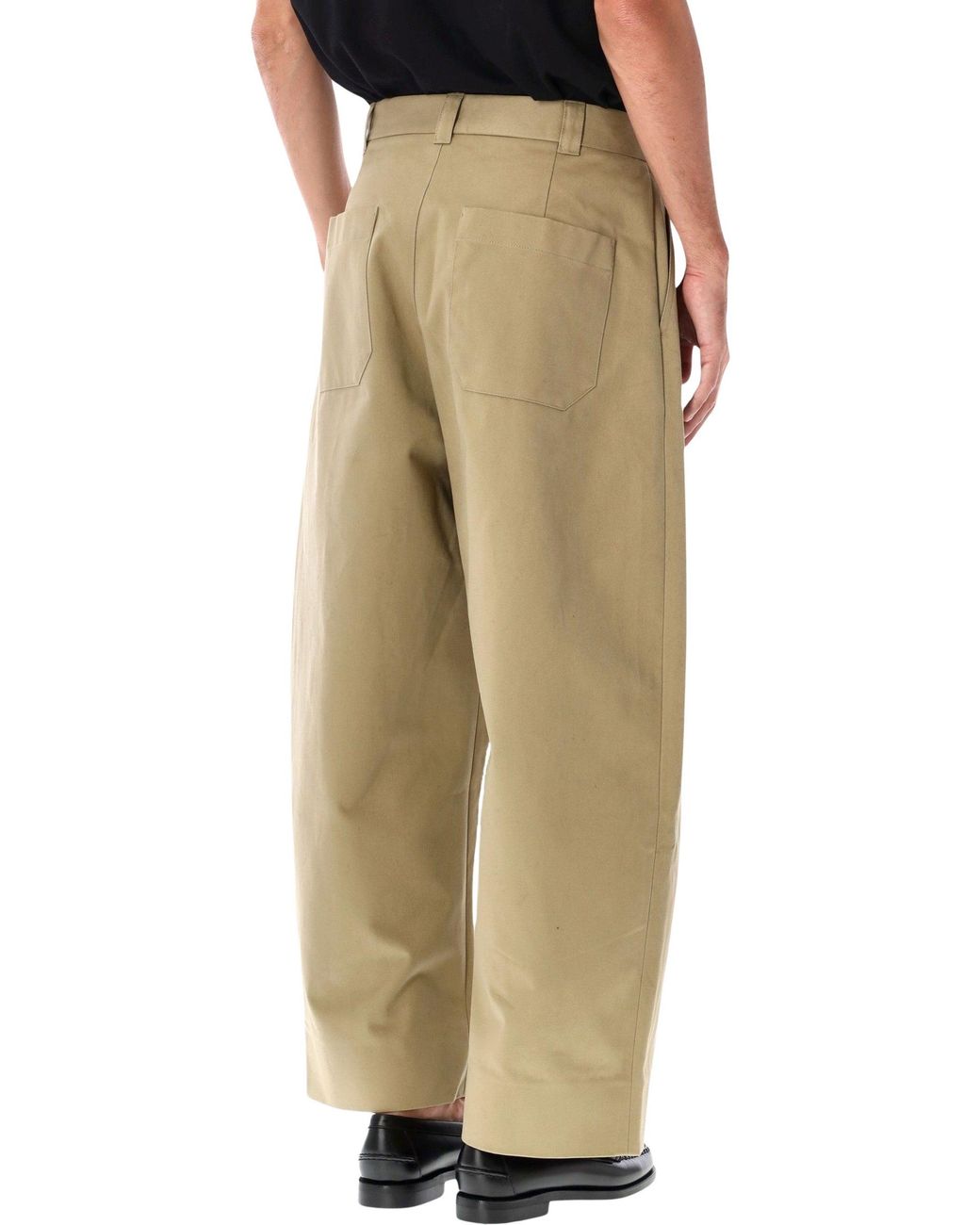 Studio Nicholson Natural Pleated Wide-Leg Cotton Trousers for men