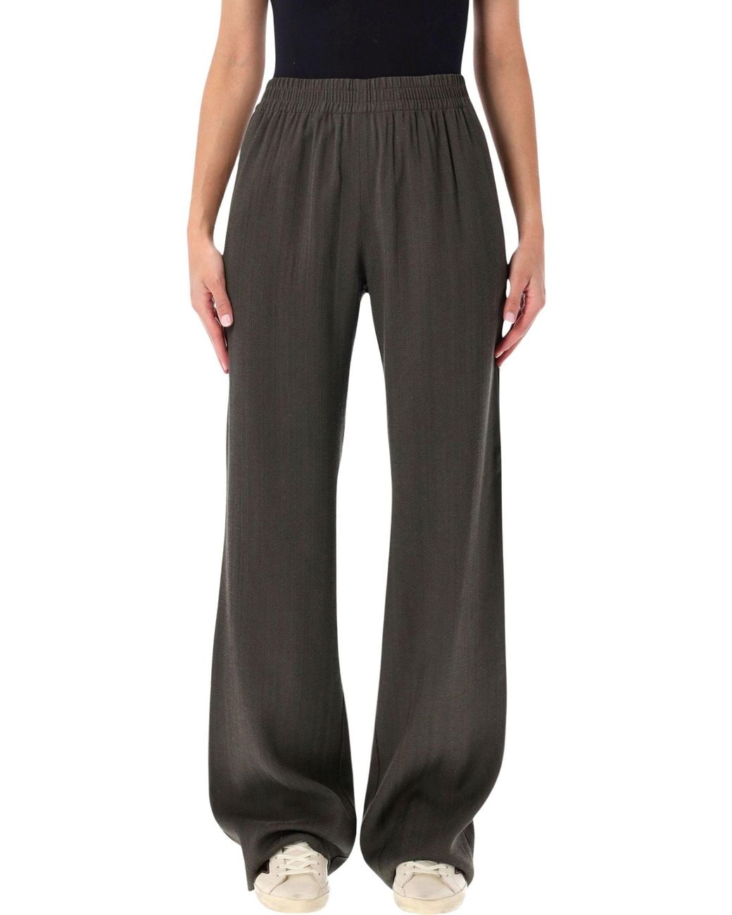 Golden Goose Deluxe Brand Black Wide-Leg Elastic Waist Trousers