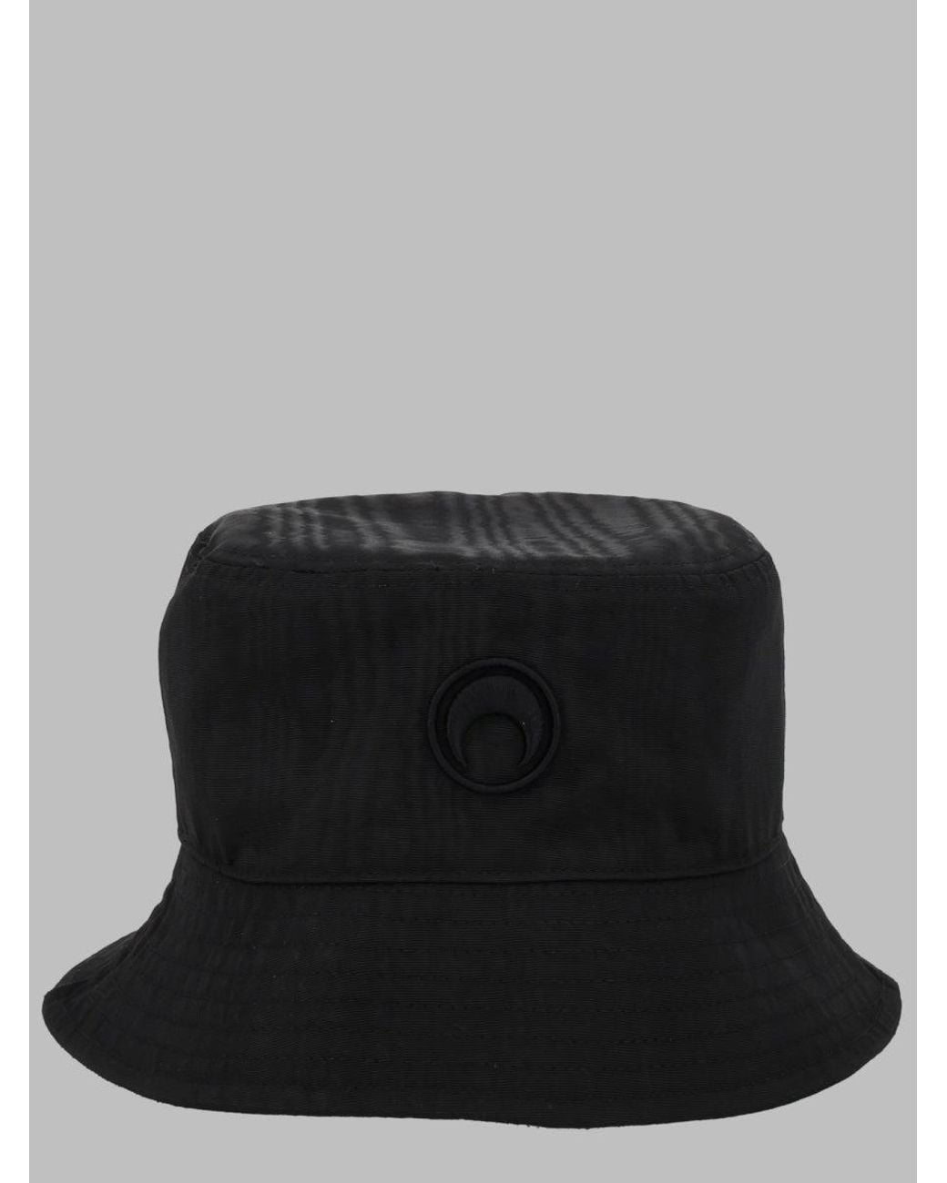 MARINE SERRE Black Bucket Hat Moiré Polyester