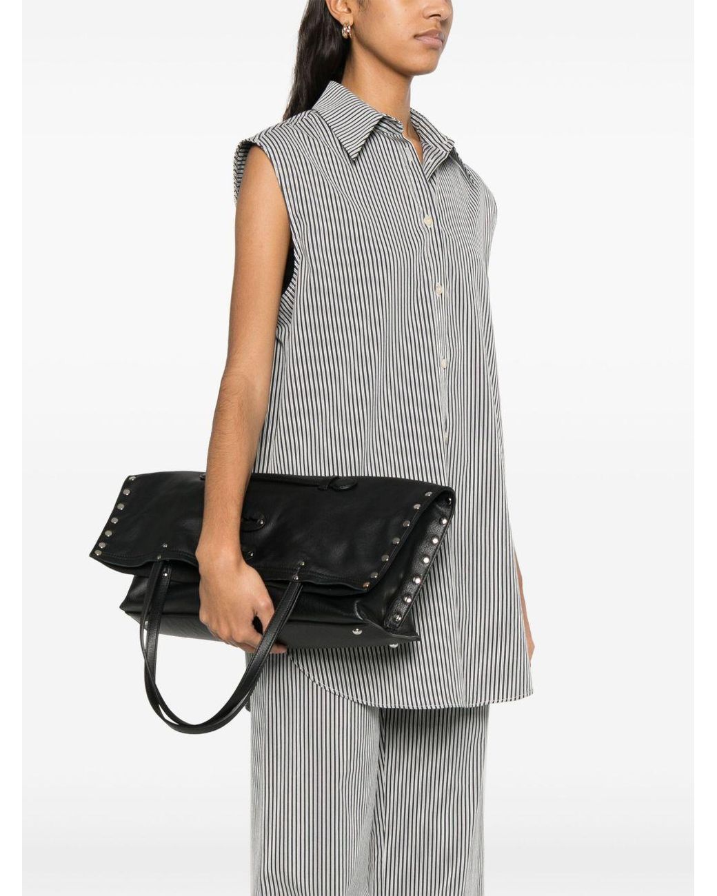 Zanellato Gray A'Spasso Saeta Medium Leather Handbag