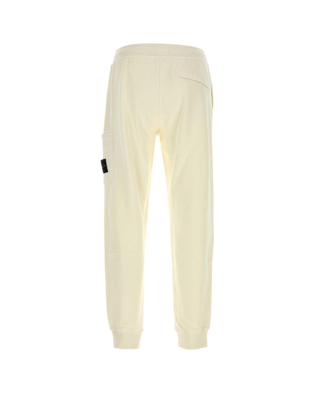 Stone Island Natural Ivory Cotton Joggers for men