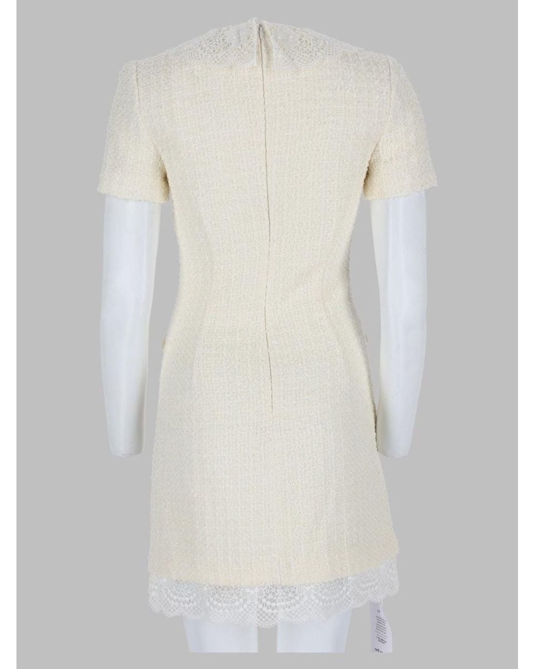 Self-Portrait White Lace Collar Tweed Mini Dress