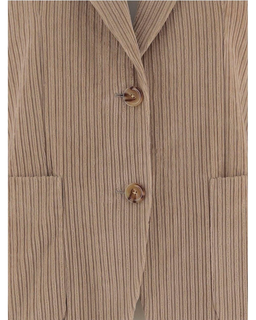 Lardini Natural Jacket Ribbed Cotton Velvet