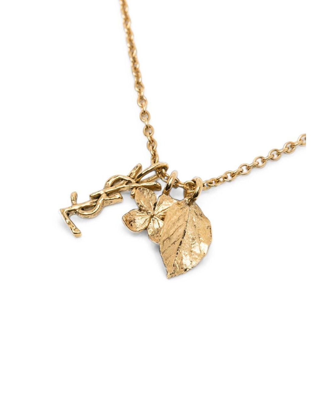 Saint Laurent White Cassandre Flower Necklace