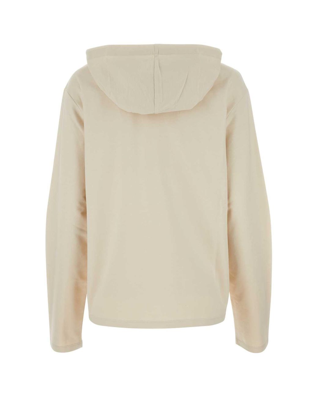 Prada Natural Sand Stretch Cotton Oversize Sweatshirt