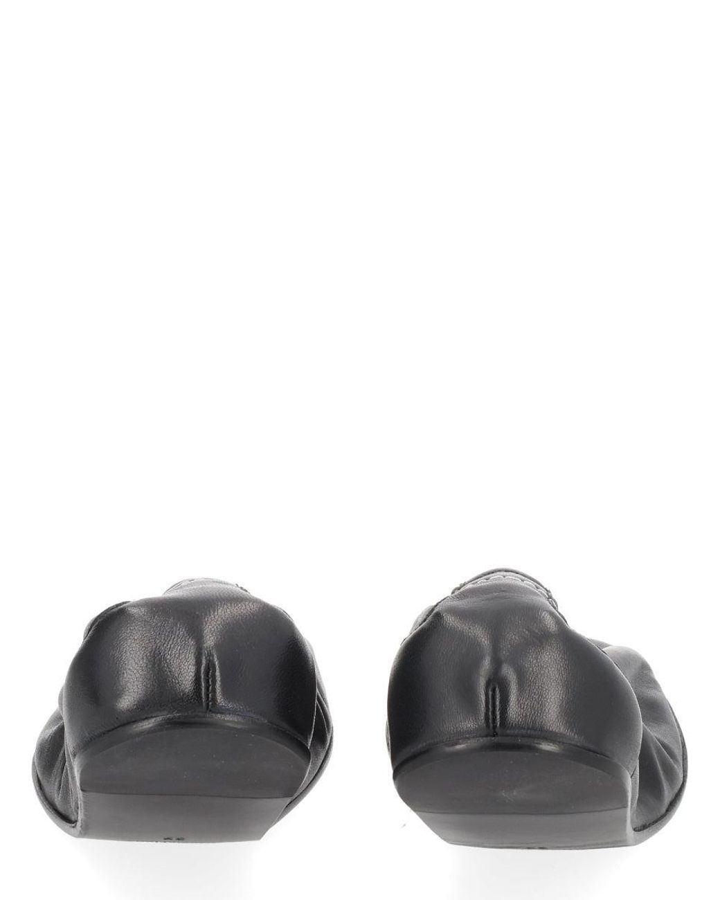 MM6 by Maison Margiela Black Leather Ballet Flats