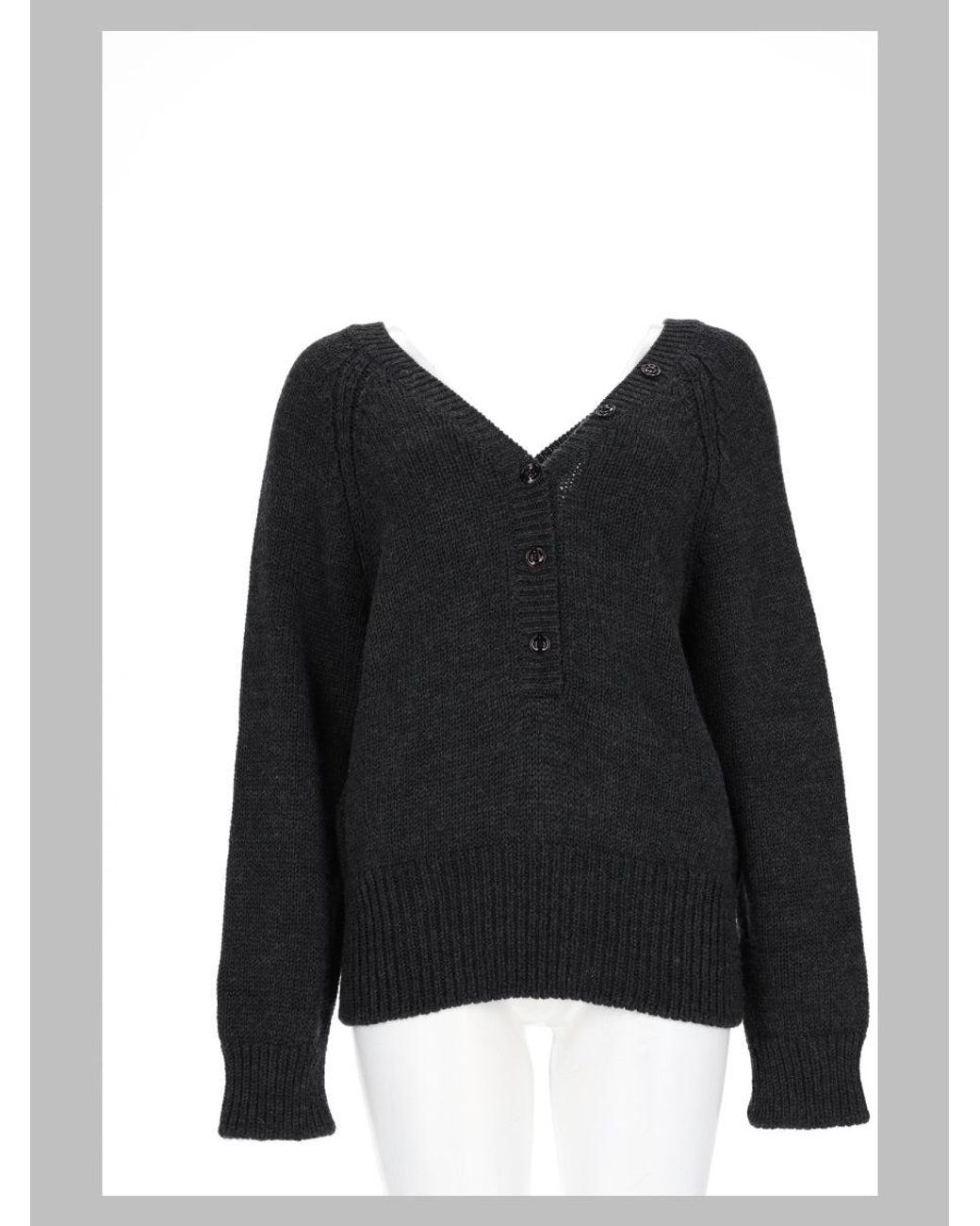 Our Legacy Black Merino Wool Dry Knit Sweater