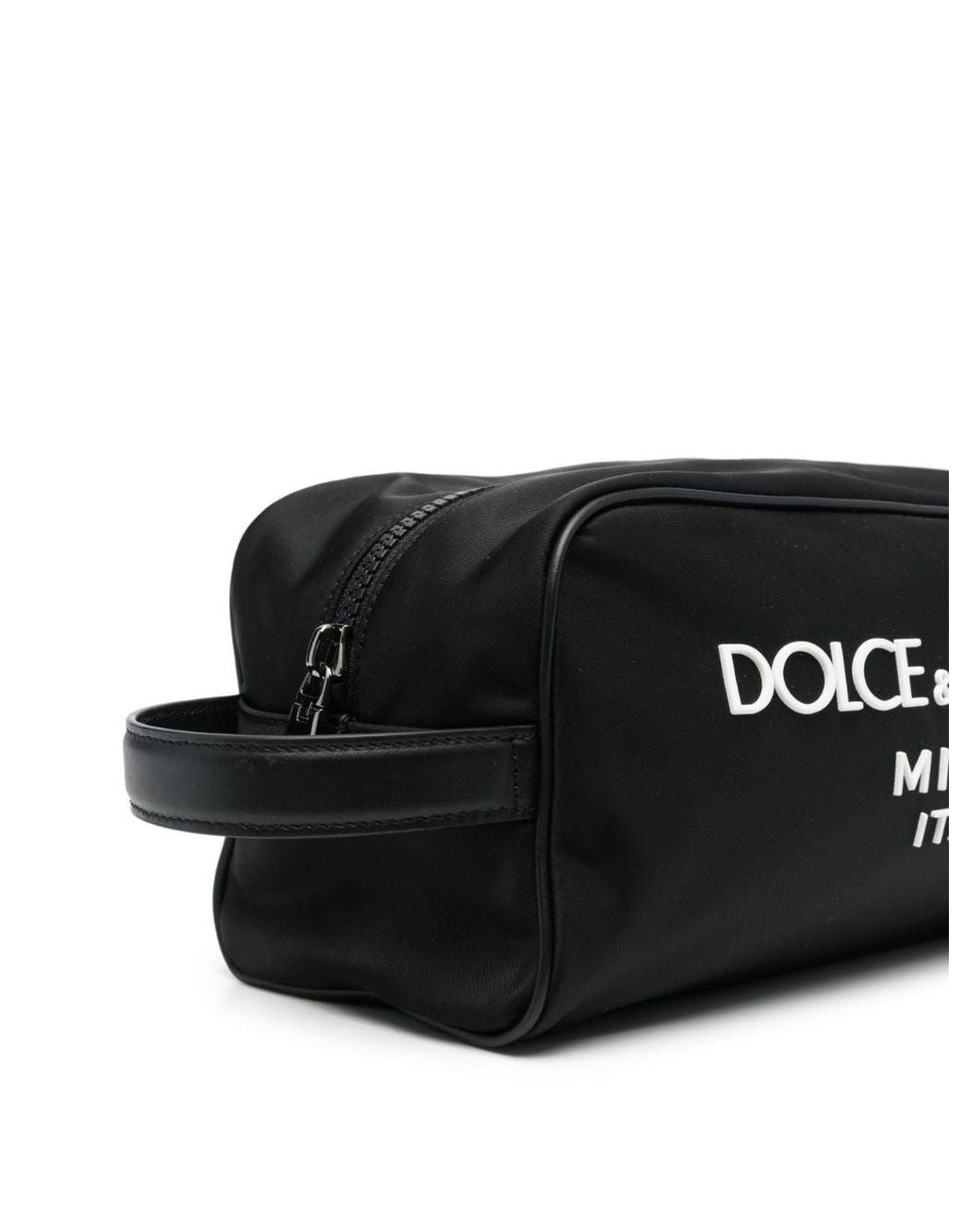 Dolce & Gabbana Black Luxury Nylon Zippered Beauty Case for men