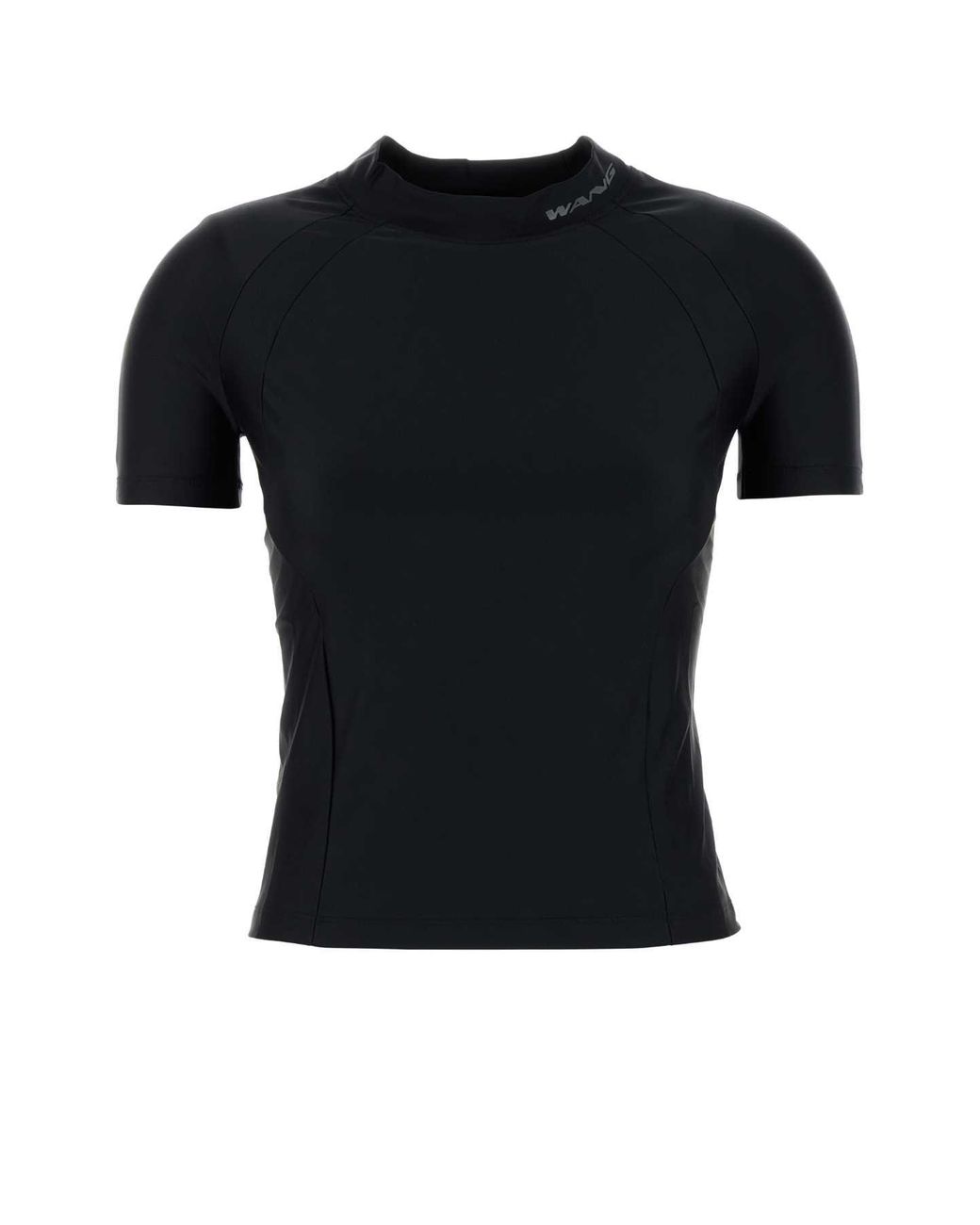 Alexander Wang Black Ss Rashguard Top W/ Mock Neck