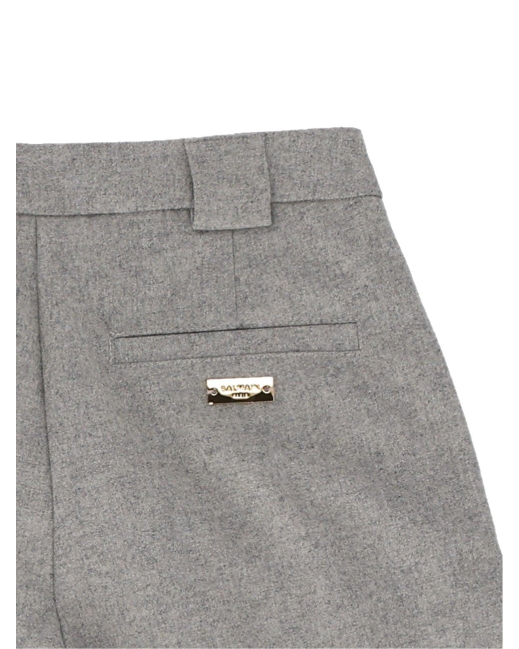 Balmain Gray Suit Trousers