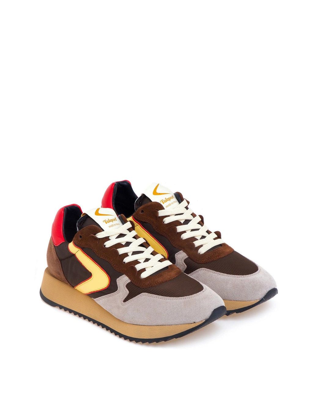 Valsport Brown Leather Low-Top Sneakers