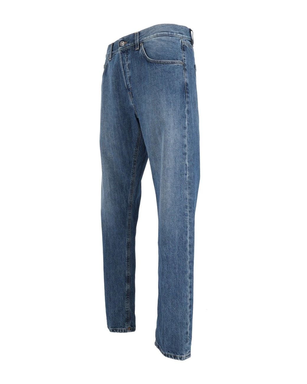 Dondup Blue Straight-Leg Jeans With Mid-Rise Waist And Five-Pocket Design