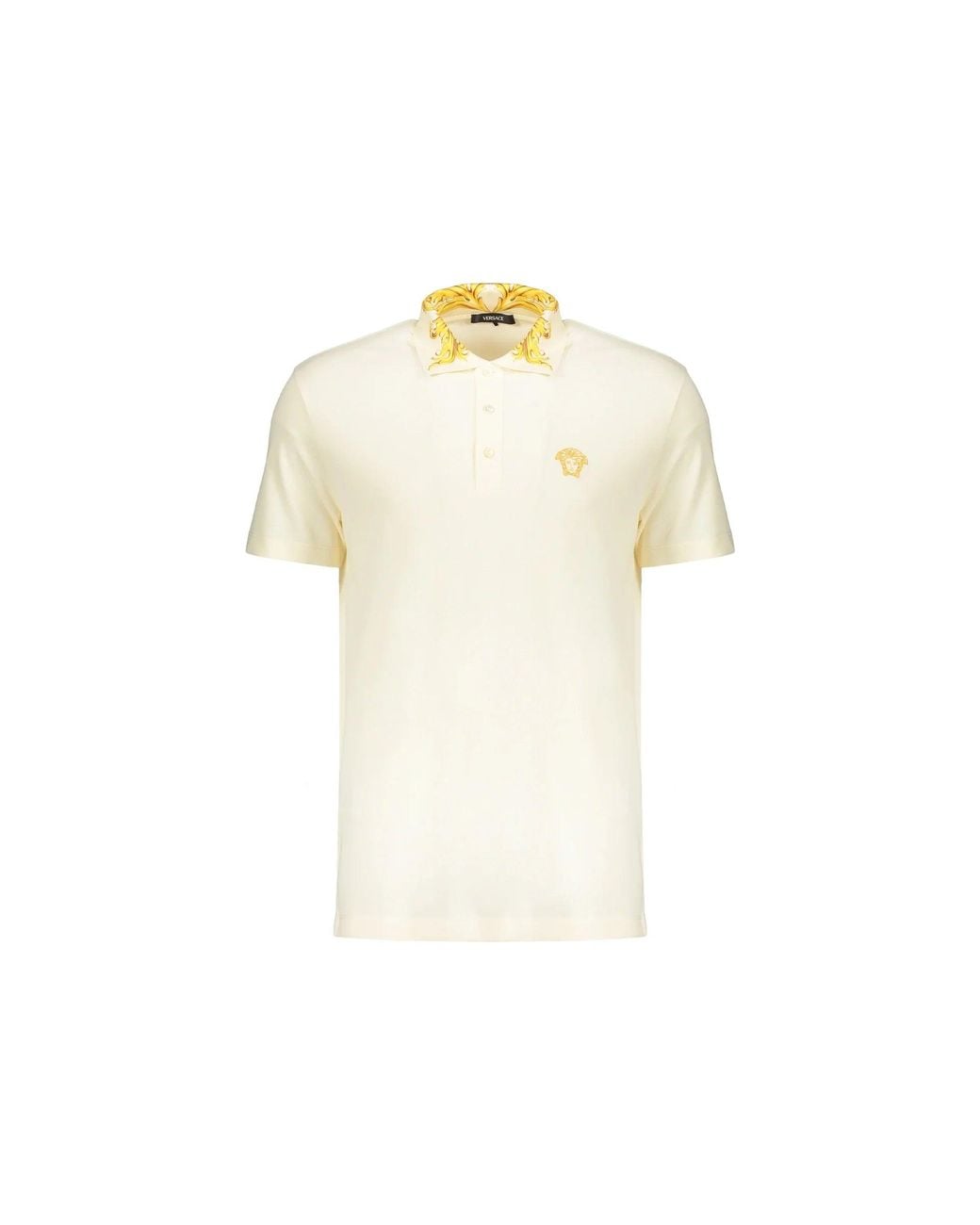 Versace Yellow Contrast Collar Polo