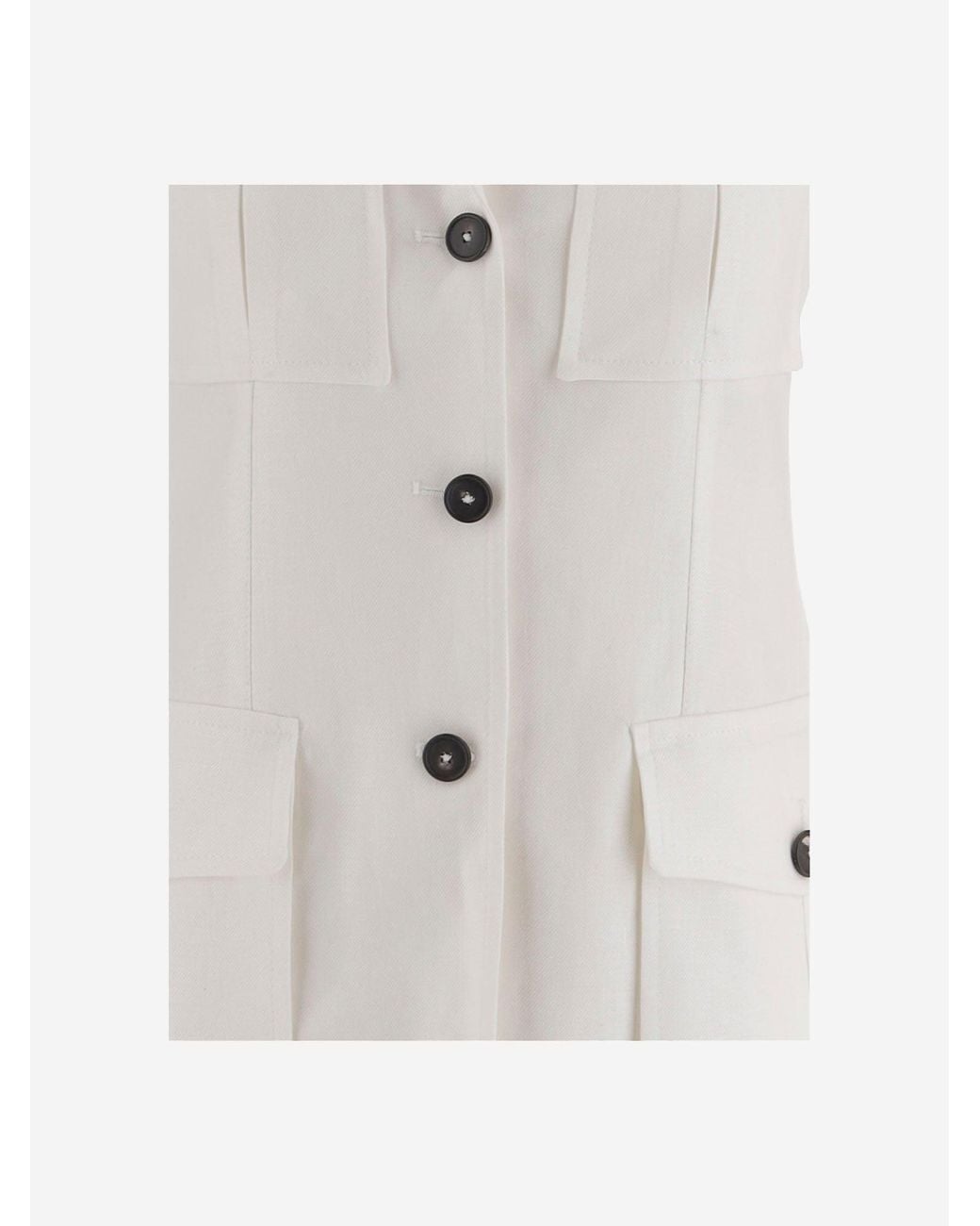Tagliatore White Jacket Single-Breasted Linen
