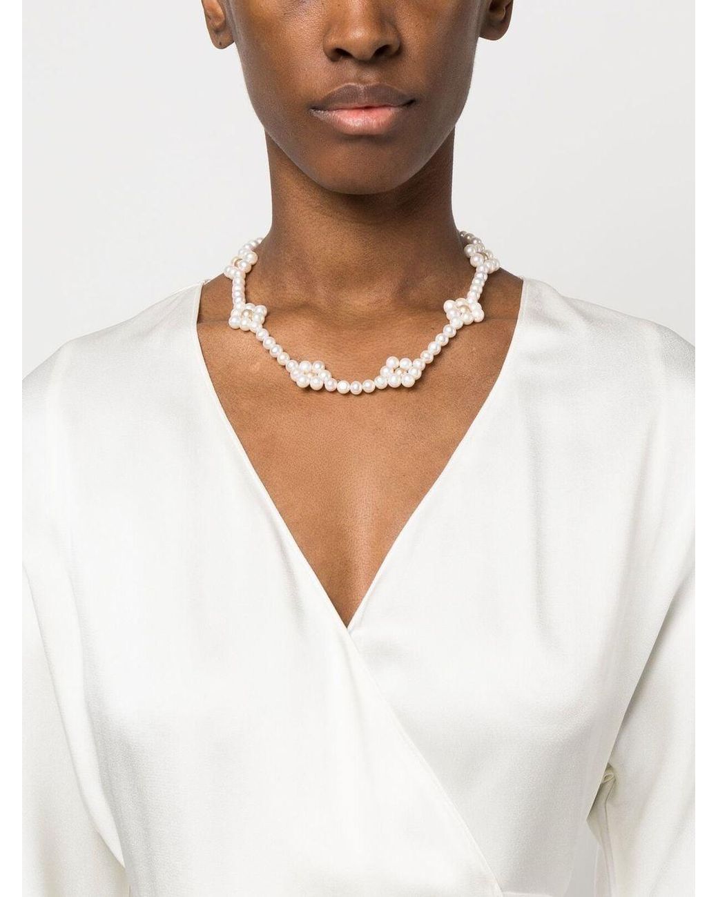 Hatton Labs White Daisy Pearl Chain for men