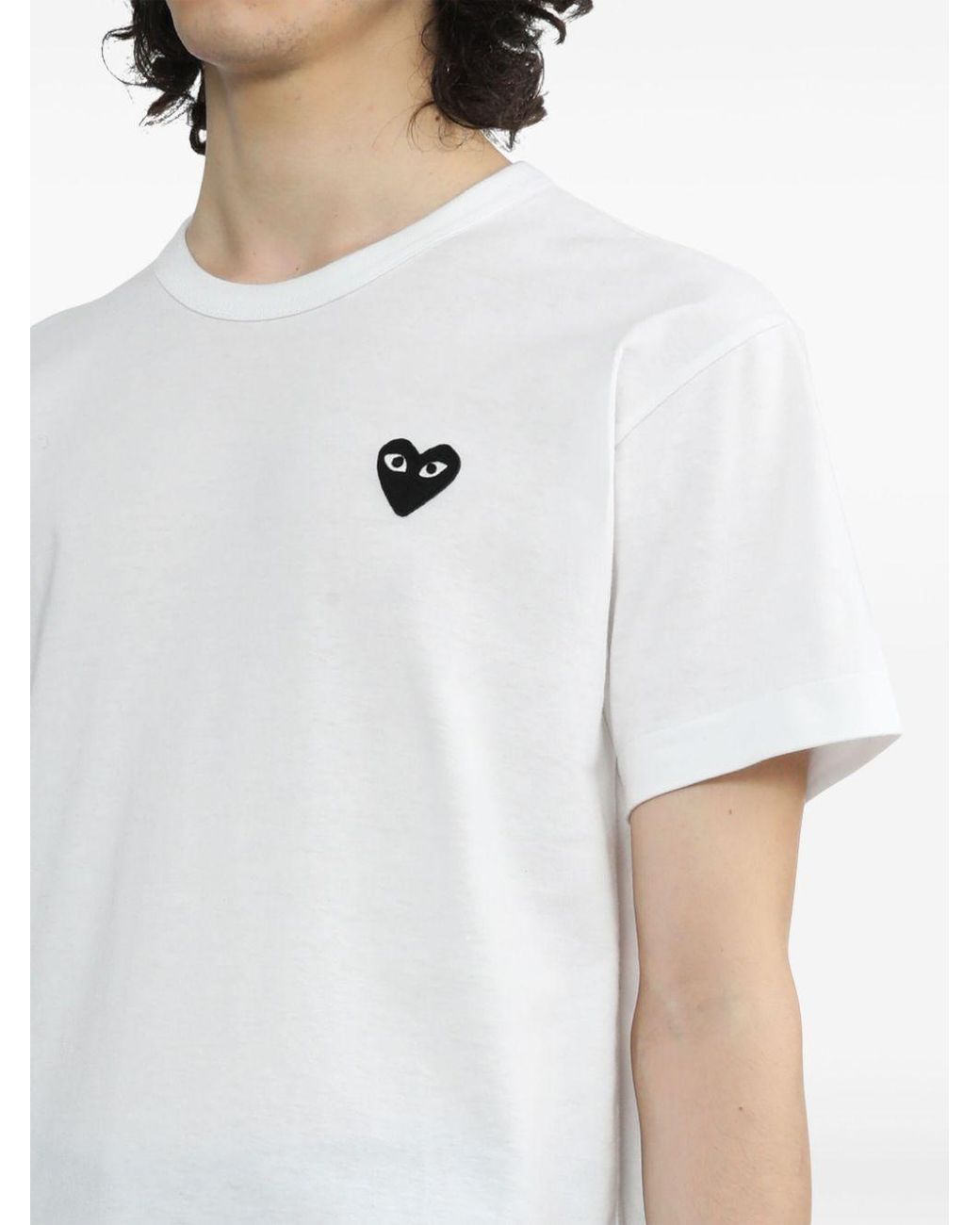 Comme des Garçons White Heart Cotton T Shirt