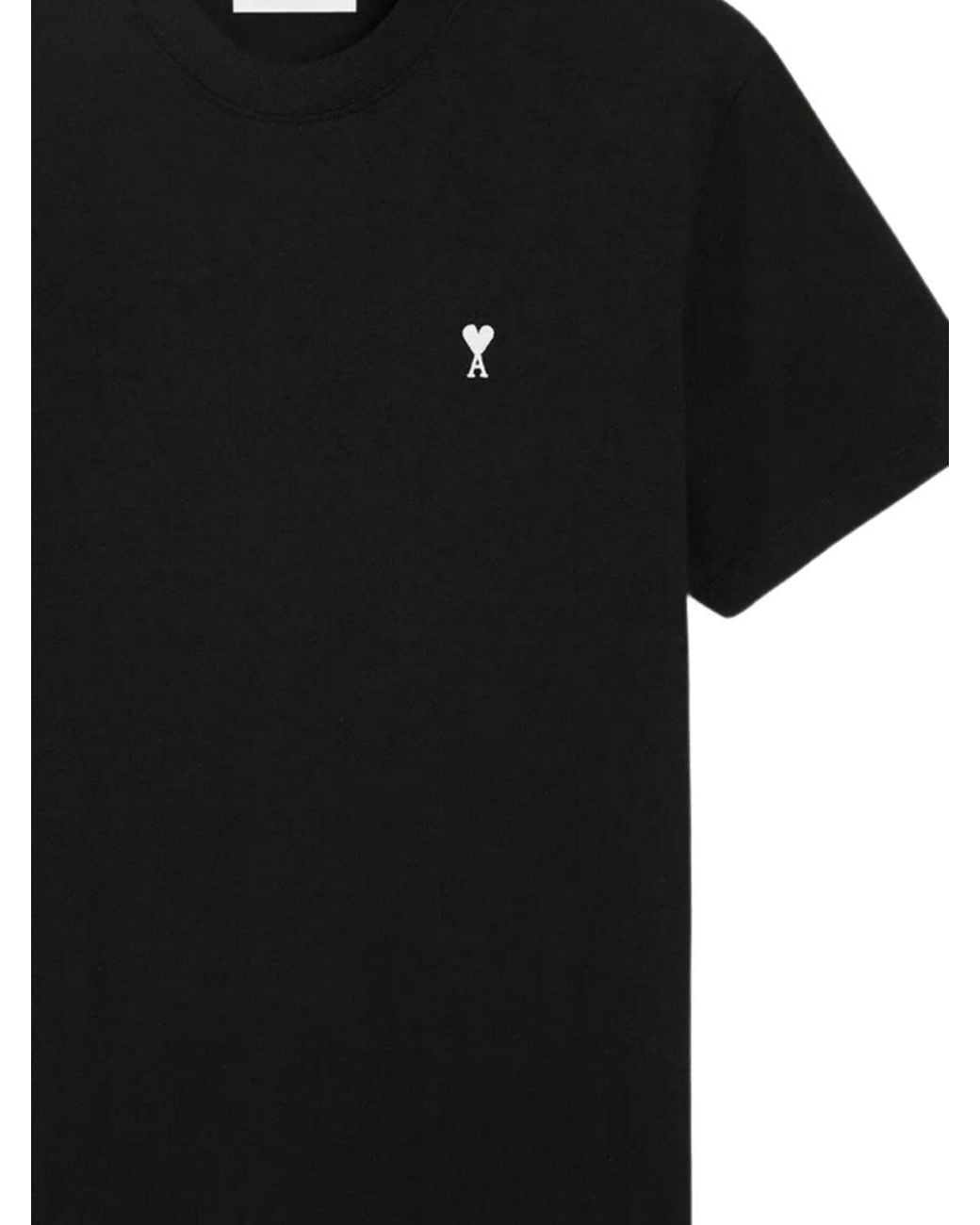 AMI Black Ami De Coeur Cotton T Shirt