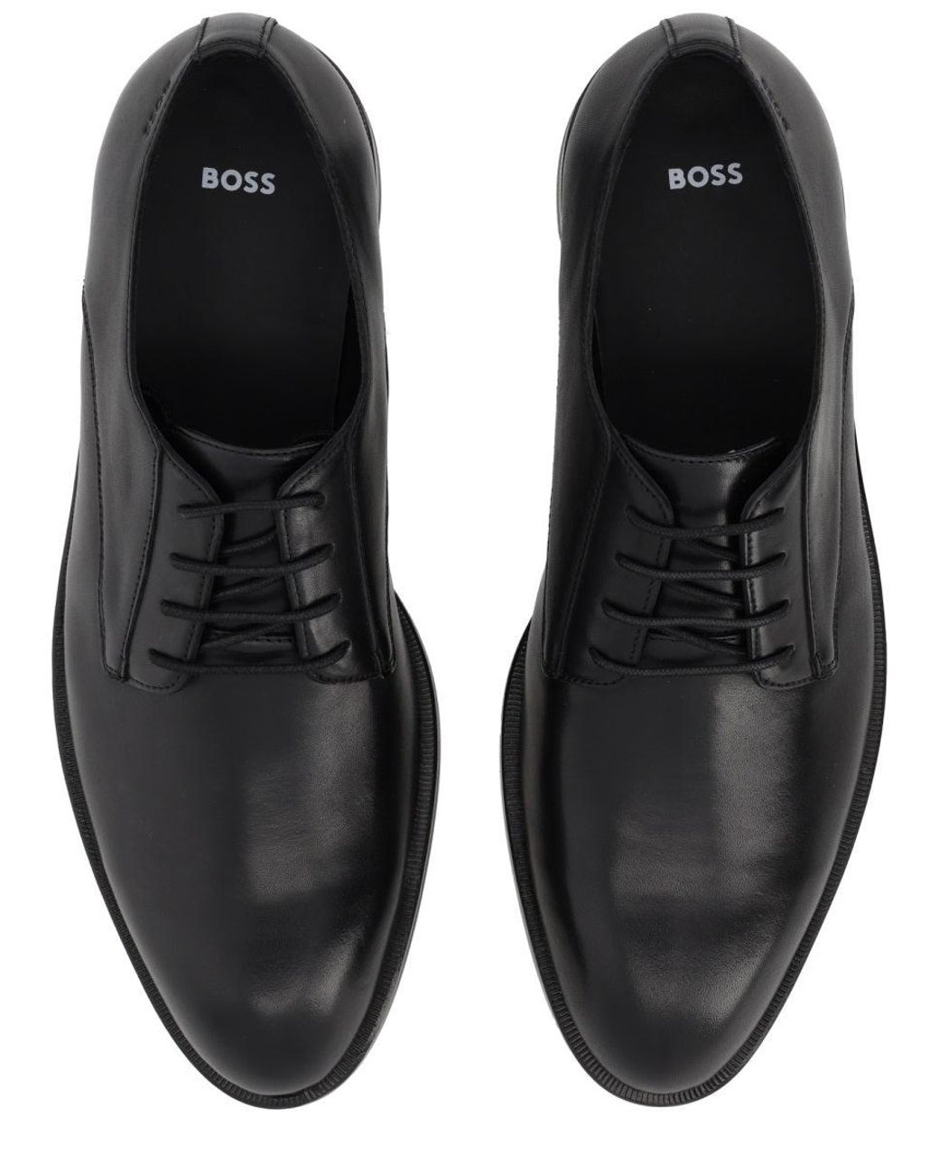 Boss Black Leather Loafers for men