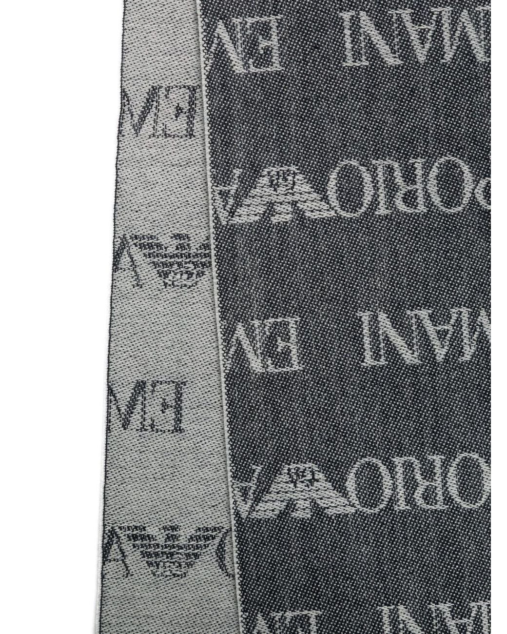 Emporio Armani Gray Wool Blend Scarf