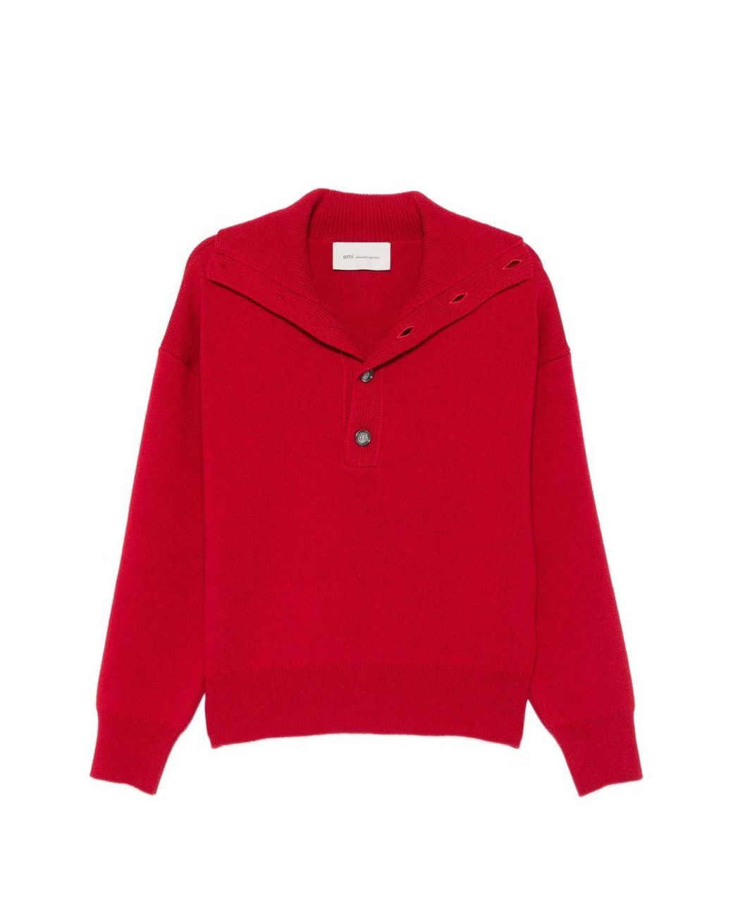 AMI Red Wool Turtle-Neck Sweater