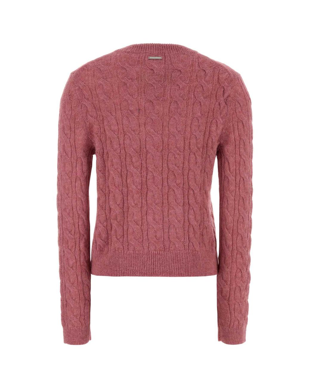 MICHAEL Michael Kors Red Alpaca Cable Crew Swtr