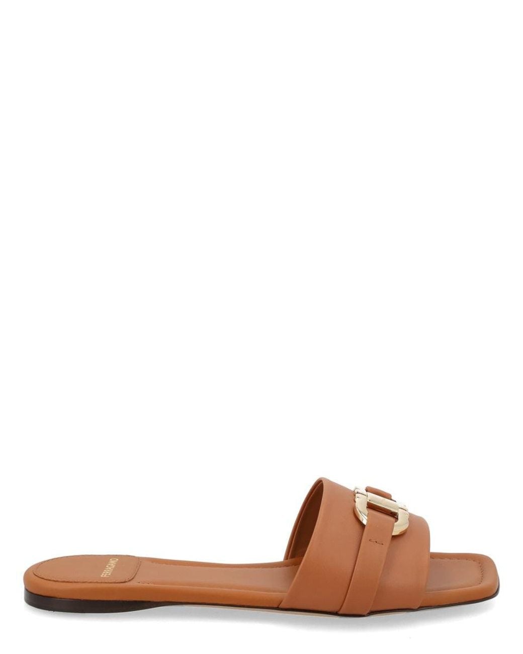 Ferragamo Brown Slip-On Sandals
