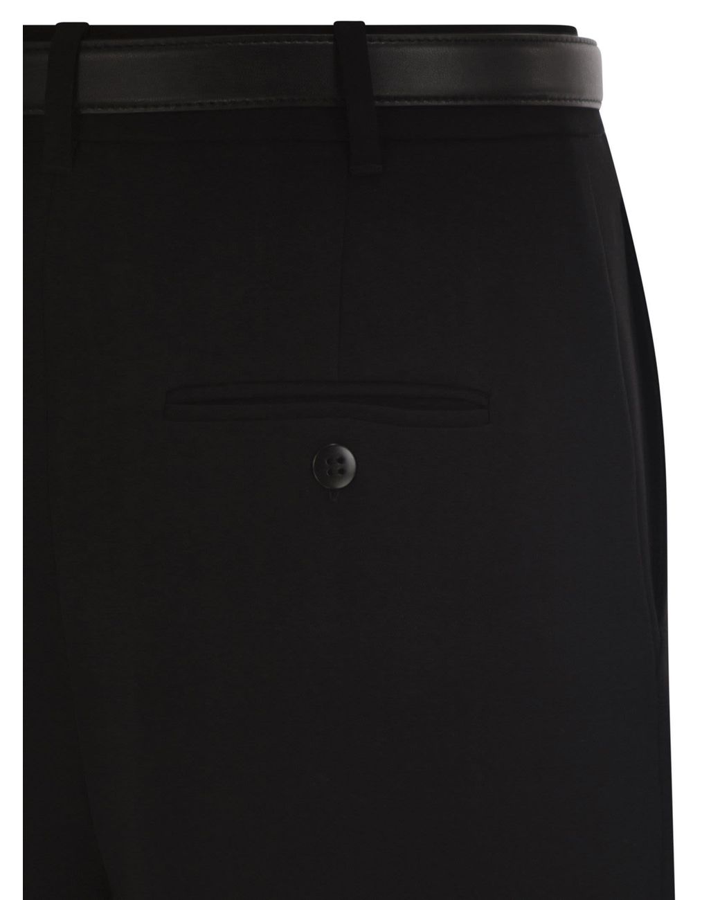Max Mara Black Maxmara Studio Mstamico – Wide-Leg Palazzo Trousers With Belt