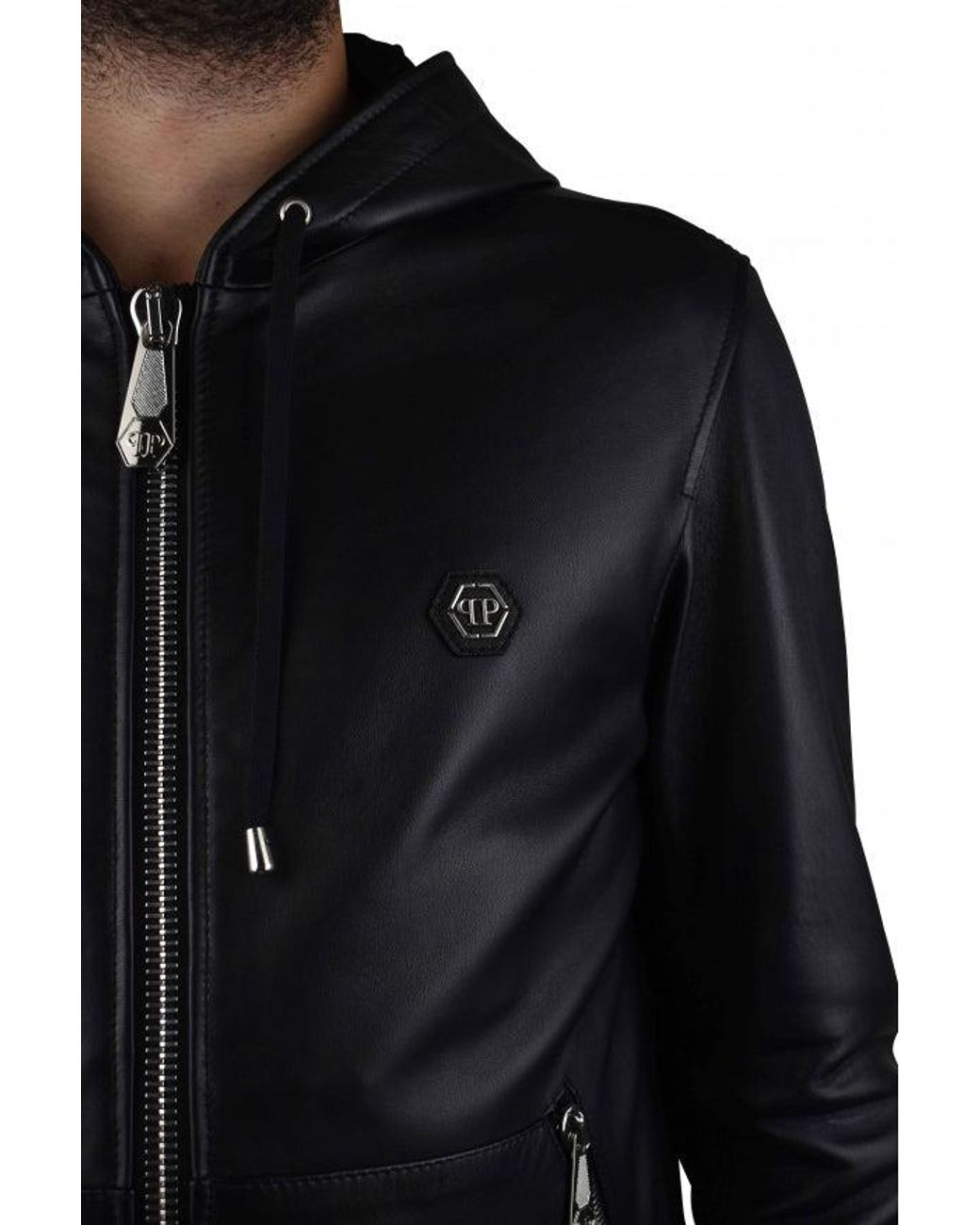 Philipp Plein Blue Hooded Jacket