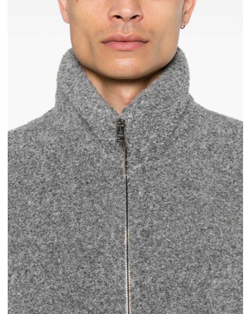 Herno Gray Flannel Zipped Vest for men