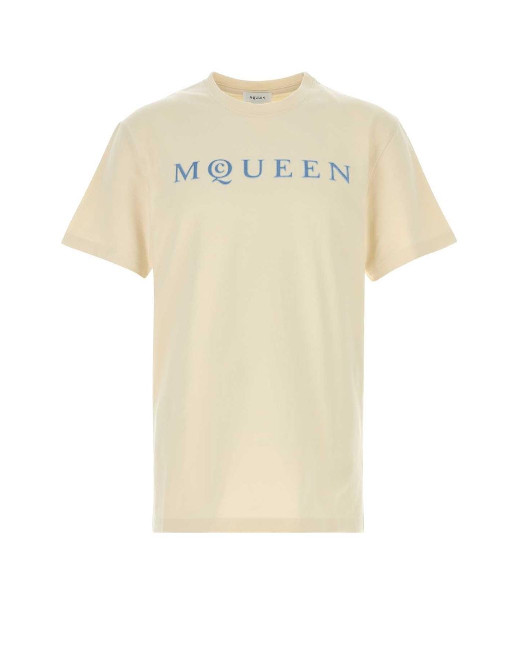 McQueen White Cream Cotton T-Shirt for men