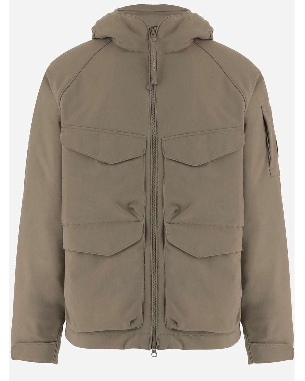 C P Company Green Stretch Nylon Hooded Jacket