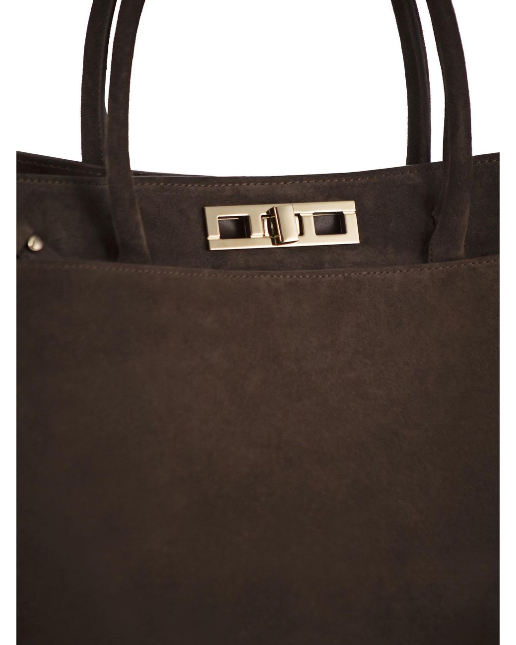 Fabiana Filippi Brown Genuine Suede Leather Tote Bag
