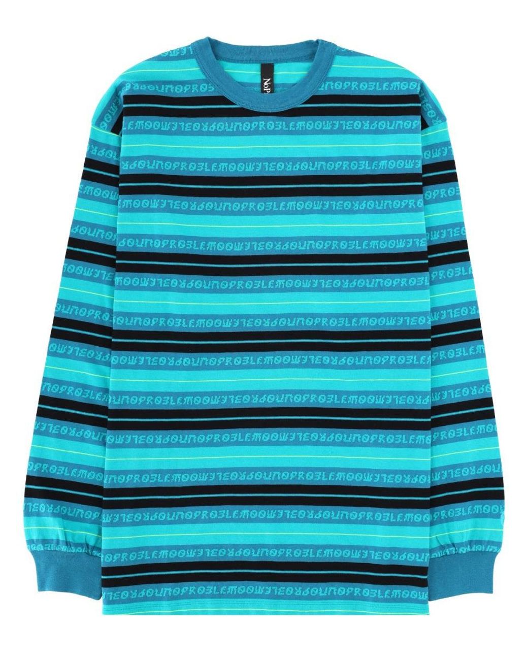 No Problemo Blue T Shirt A Righe Jacquard