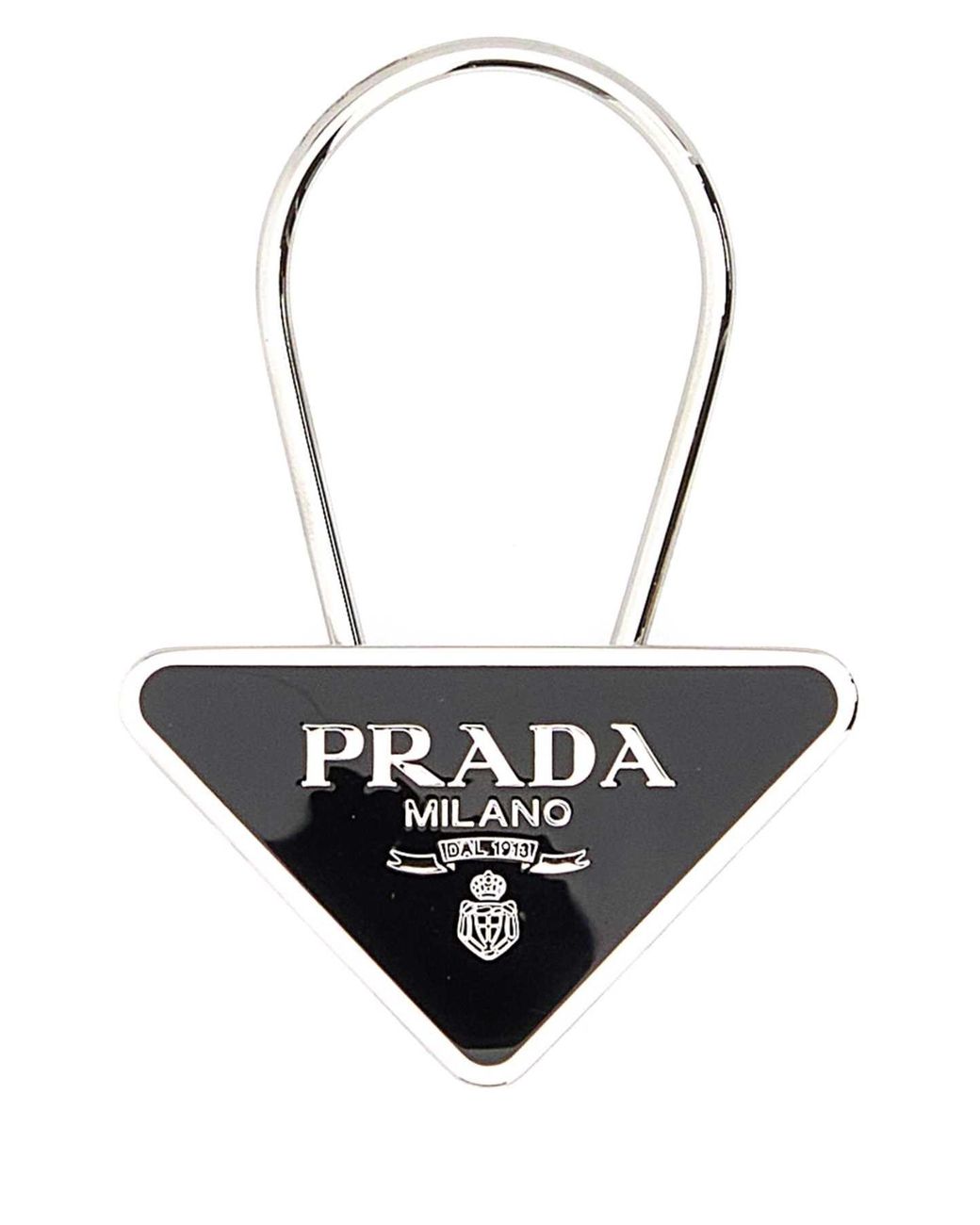 Prada Black Metal Key Ring